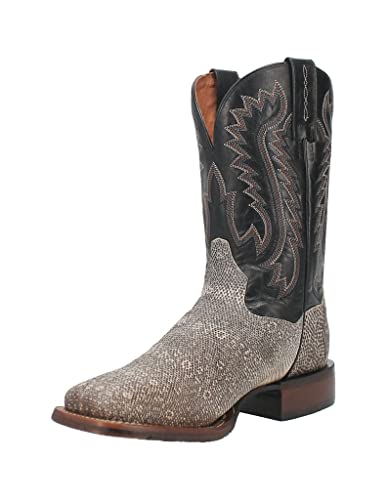 Dan Post Natural/Black Elgin Broad Square Toe Men's Western Boots DP4181