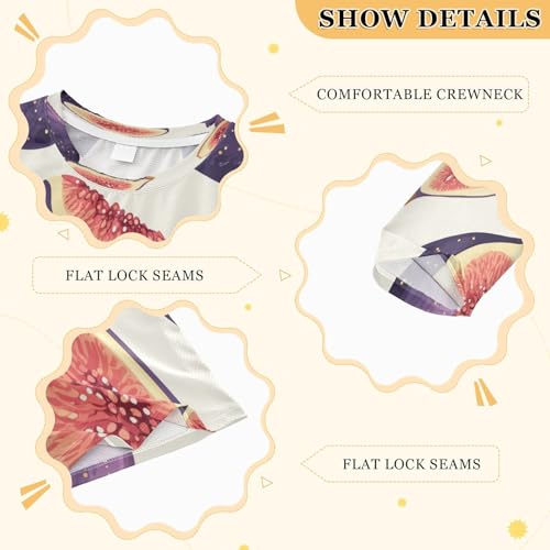 Purple Fig Pattern Boys Rash Guard Long Sleeve UPF 50+ Boys Swim Shirt Quick Dry Shirt for 3-12 Years3