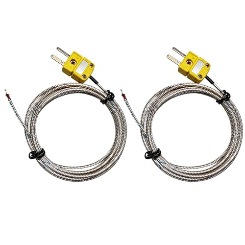 Sonde thermocouple K câble fibre de verre capteur température -45,6 °C à 482,2 °C lot de 2