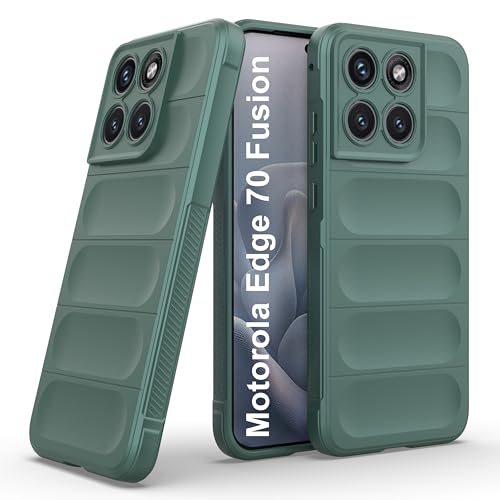 Image of Zapcase Back Case Cover for Motorola Edge 70 Fusion | Compatible for Motorola Edge 70 Fusion Back Cover | Liquid Silicon Magic Case with Camera Protection | Dark Green
