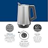 GE Electric Kettle | 6 Cup Capacity | Digital Temperature Control | Boils Water for Tea, Coffee in Minutes | Countertop Kitchen Essentials | 1500 Watts | Stainless Steel