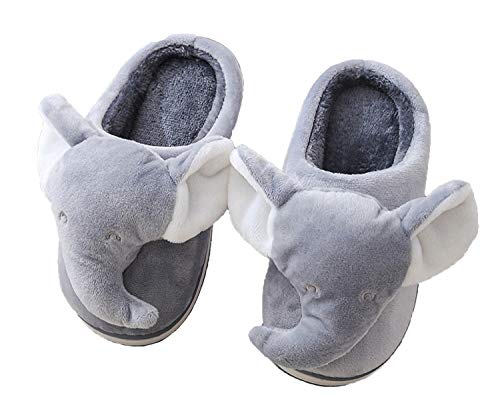 ixiton Adult unisex Winter warm Cartoon animal slippers,Cozy Memory foam Animal-shaped slippers,Cartoon elephant slippers,Indoor And Outdoor Non-slip slippers