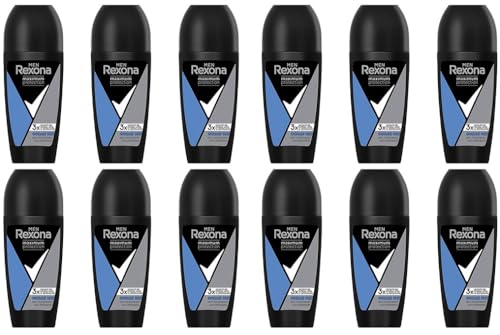 12x Rexona Men Maximum Protection Deo Roll-On Cobalt Dry Anti-Transpirant, 50ml (12er Pack)