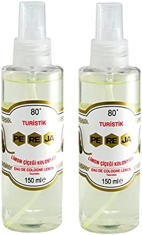 Pereja Lemon Cologne Spray, limon kolanya, Cape Moda Packed 150ml Spray Two Pack, 300ml or 10.1 ounces, Two Bottles for convenience, PeReJa 80 Percent alcohol Limon Kolanya, 10.1 Ounce