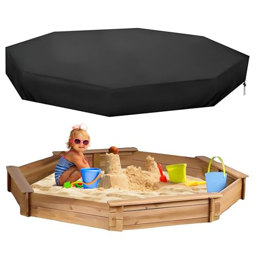 RICHIE Outdoor Octagon Sandboxes Cover Waterproof,420D Oxford Heavy Duty Large Sandpit Pool Protection Cover (215x200cm)
