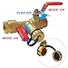 Hourleey 3/4 Inch IPS Isolator Tankless Water Heater Service Valve Kit, with Pressure Relief Valve, Clean Brass