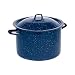 IMUSA USA C20666-10646W 12-Quart Blue Speckled Enamel Stock Pot with Lid