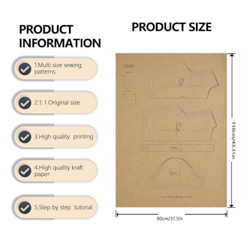 Crop Top Multi-Size Women's Sewing Pattern, 1:1 Scale Garment Template, Clothing Prototype, Perfect Sewing Template for Tailoring & Fashion Design, Ultimate Gift for Sewing Enthusiasts