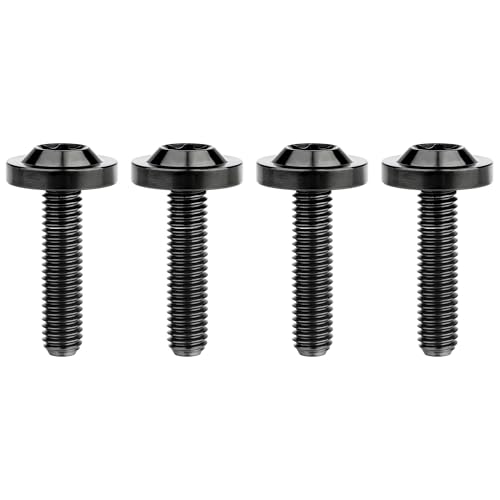 Wanyifa Titanium Bolt M6 10 15 20 25mm Torx T30 Screws for Bicycle Motorcycle Car Pack of 4 (M6X25mm, Black)