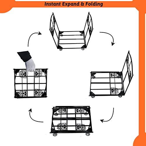 Kapler Firewood Rack Indoor Foldable Fireplace Holder Small Wood Rack Heavy Duty Wood Holder Fireplace Accessories Log Carrier Storage #TOP7