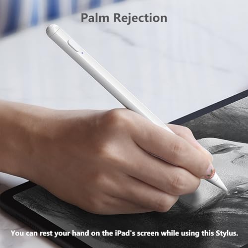 Image of Stylus Pen for iPad, Apple Pencil with Palm Rejection, Tilt Sensitivity, Magnetic, Compatible with iPad Air 3 /4 /5, iPad 6 /7 /8 /9 /10, iPad Pro 10.5 inch, iPad Pro 11 inch, iPad Pro 12.9 inch, iPad Mini 5 /6