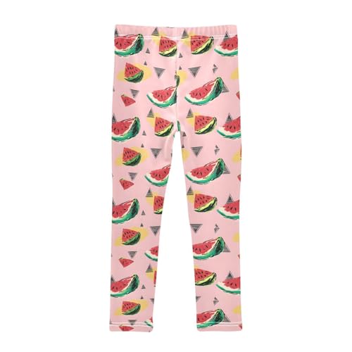 Pink Watermelon Triangle Girls Leggings Soft Stretch Workout Yoga Dance Pants for Kids Casual Tights2