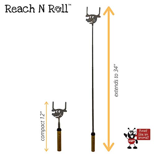 FIREBUGGZ S’more Fork with S’more Builder - Sausage Telescoping 34 inch Marshmallow Roasting Sticks Extending for Campfire Firepit Skewers - Marshmellow Sticks Camping Cooking Utensils, Camp Cookware - Image 4