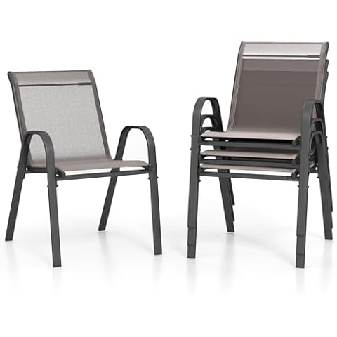 TANGZON Stackable Garden Dining Chairs Set Cover