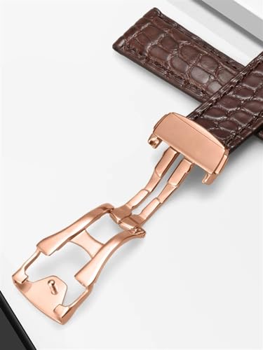 Bracelet montre cuir véritable crocodile KLVN 19 mm 20 mm 21 mm pour Omega Seamaster Speedmaster - 3