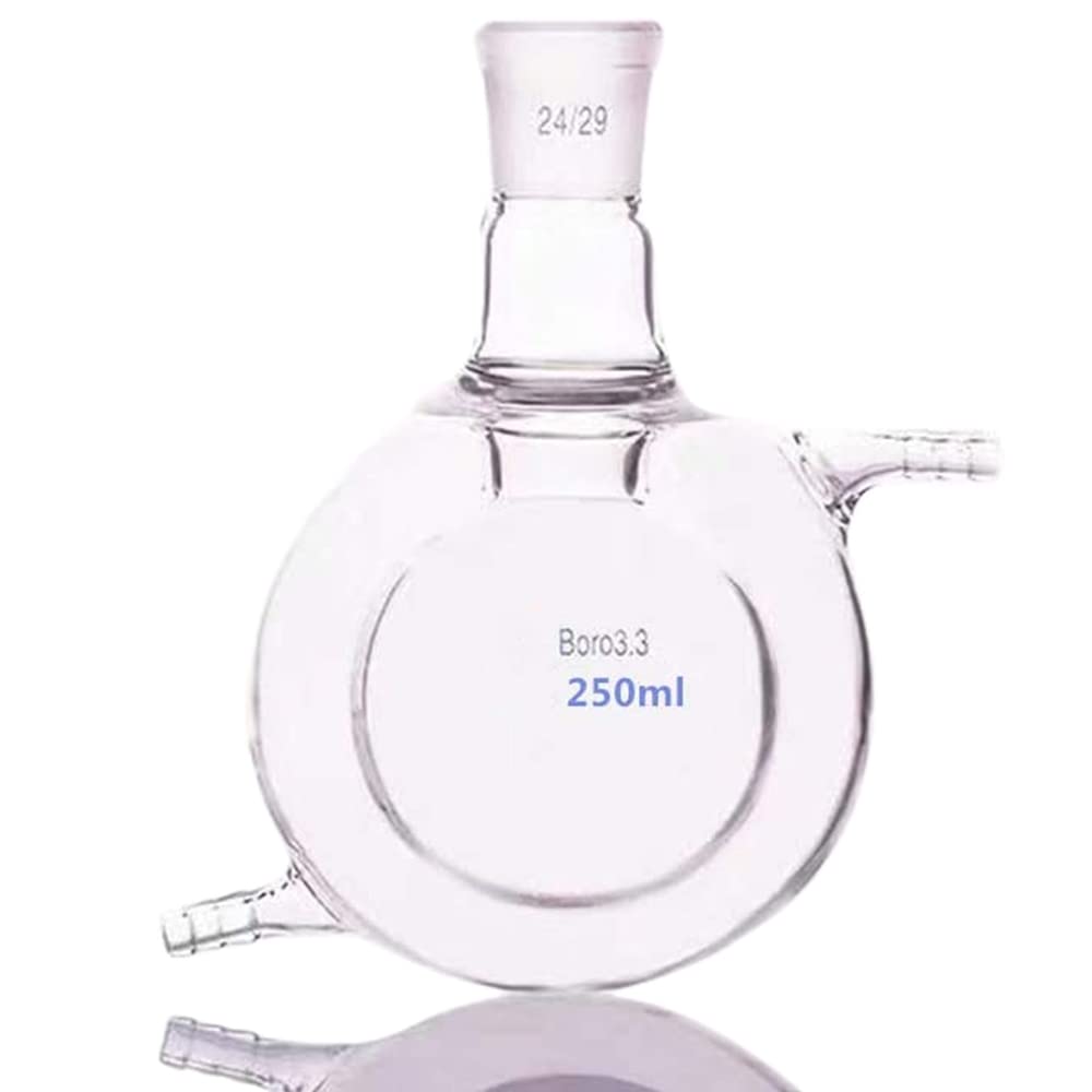 500ML Laboratory Jacketed Glass Double Layer Flask Reactor Bottle Beaker Lab Jacketed (24/29 Joint)