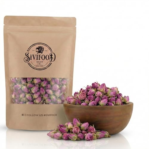SIVIFOOD Rosenblüten [100g] Getrocknete Rosenblätter essbar & naturbelassen Hochwertige Rosenblätter getrocknet für Rosentee Getränke & Deko Getrocknete Rosenknospen mit feinem Blütenaroma