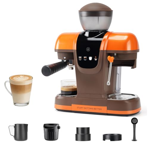 20-Bar Semi-Auto Espresso Machine with Grinder & Steam