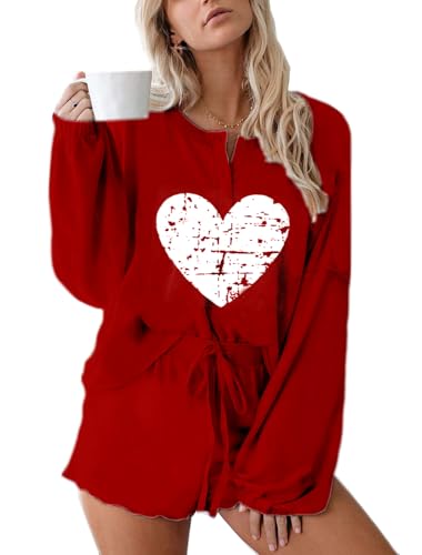 Image of Roshop Halloween Pajama Women's Pumpkin Matching Top & Shorts Loungewear Set
