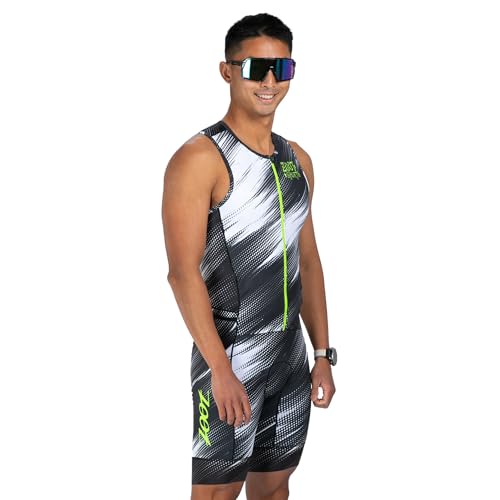Zoot LTD Tri Aero SLVS FZ - Traje de carreras para hombre, sin mangas, aerodinámico, para natación, ciclismo, correr, tri con gamuza, bolsillos, UPF 50+, Driftspeed, XX-Large