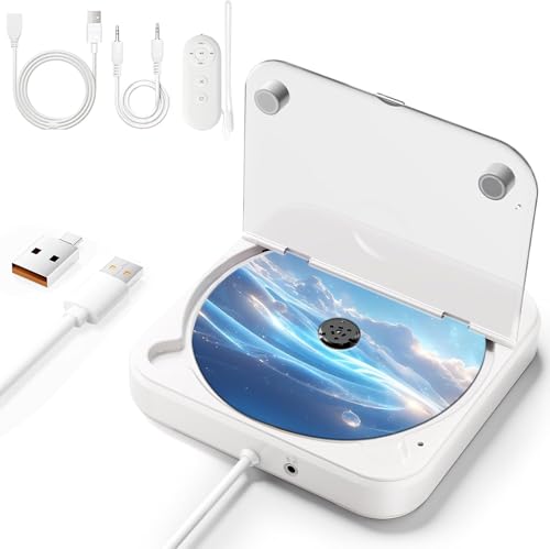 External Portable CD Player for Car, Universal CD Car Player USB Plug and Play, AUX Port, USB Extension Cable, for Vehicle, Laptop, TV, Computer, Android 4.4 and Above Navigation