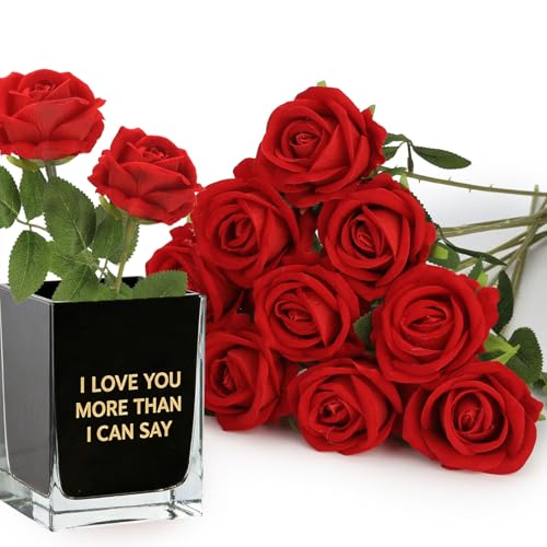 MERIXMAS Roses Artificial Flowers, Fake Silk Roses...