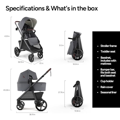 Image of Mompush Ultimate 3 Full-Size Stroller with Bassinet, Newborn to Toddler