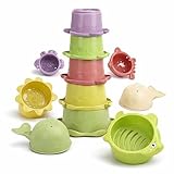 Vasos apilables de plástico para bebés, juego de 6 (tazas juguetonas A)