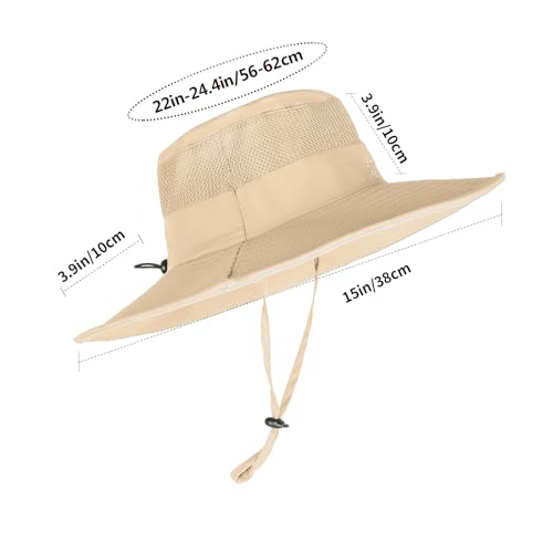 Image of Sun Hats for Men Women Fishing Hat UPF 50+ Breathable Wide Brim Summer UV Protection Hat