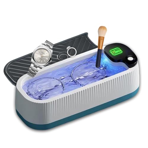 LAIVIYA Nettoyeur à ultrasons, 45000 Hz Machine à Laver à ultrasons Lunettes, Nettoyeur à Bijoux à ultrasons avec 3 Modes de Nettoyage pour Lunettes,...