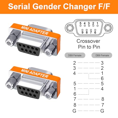 Adaptateur modem null DB9 femelle transfert de données informatique câble - 2