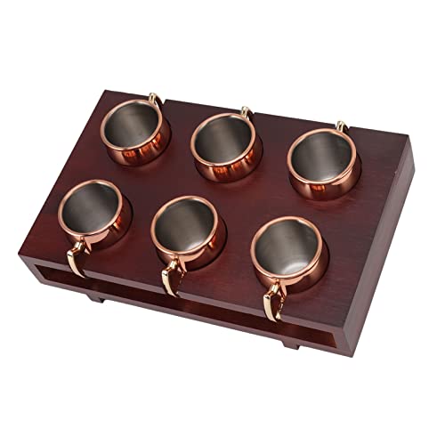 Juego de Mugs Mule, Acero Inoxidable y Madera Sólida, Aislante Térmico 24oz con Estante de Madera, para Bar Hotel Restaurante miniatura 4