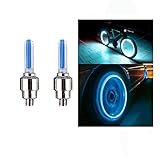 VISTAR Car/Bike/Bicycle Tyre Led Light Rim Valve Cap Flashing With Motion Sensor Blue Color (Set Of 2 Pcs)