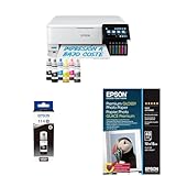 Epson Bundle of Impresora fotográfica EcoTank ET-8500 A4 con depósito de Tinta y Wi-Fi + Botellas de Tinta Originales EcoTank 114 Color Negro Foto, Papel fotográfico, 10x15 cm, 40 Hojas
