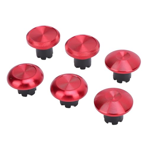 Thumbsticks de metal intercambiables de aluminio rojo de 6 piezas para joystick de mando Edge
