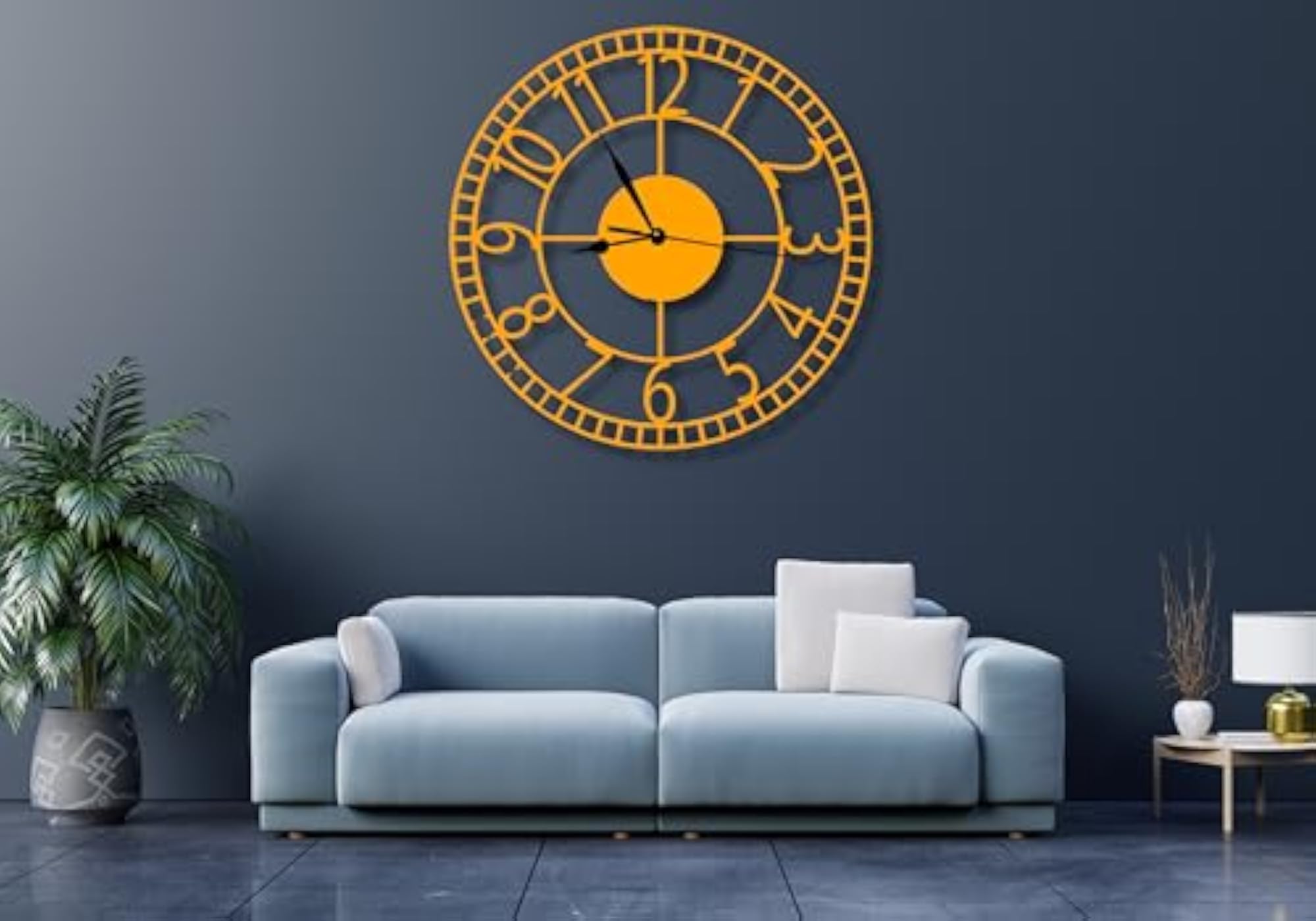 Modern Stylish Metal Wall Clock for Living Room and Office