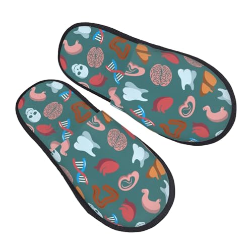 Cute Skull Organ Print Women Slippers Home Furry Shoes Keep Men Couples Shoes Warm For Women-2