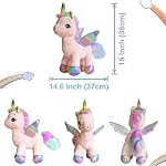 Unicorn Plush Toy,38cm/15 Unicorn Stuffed Animals for Girls and Boys ,Rainbow Unicorn Plush Doll Gift for Kids Babies Birthday Party (Pink 38cm)