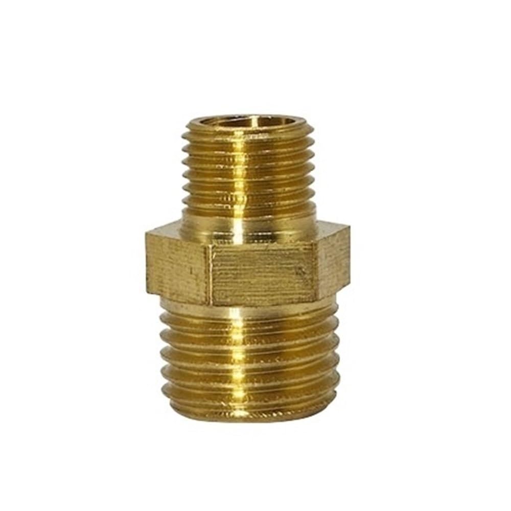 High Reliability Brass Hex Threaded Pipe Coupling for Irrigation Systems - Durable Metal Pipe Joint Adapter, 1pc(1/8x1/4in)