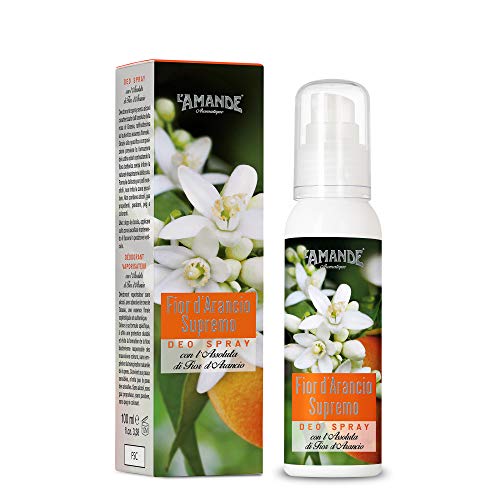 L'AMANDE Desodorante en spray de 100 ml, flores de naranja supremo sin gas y alcohol, ideal para pieles sensibles, contrasta durante mucho tiempo los malos olores no contiene sales de aluminio Cover
