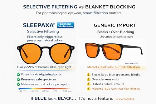 Image of Premium Amber 100% Blue Light Glasses-100% UV&Blue Light Blocking-Sleep Better,Reduce Eye Strain -Ideal for TV,Gaming and Computer Use-Unisex-Comfortable Design-Round