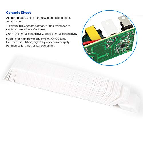 ViaGasaFamido 100 Stück TO-220 14 x 20 x 1 mm Aluminiumoxidkeramik-Isolierfolie Hohe Beständigkeit gegen elektrische Isolierung MOS-Transistor-IGBT-Kühlpad mit 3,2 mm Bohrung