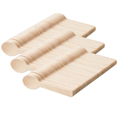 300 Pcs mini wooden spoons 4-inch length,natural birch wood biodegradable utensils cutlery,mini wooden spoons for home or outdoor party., Wood color