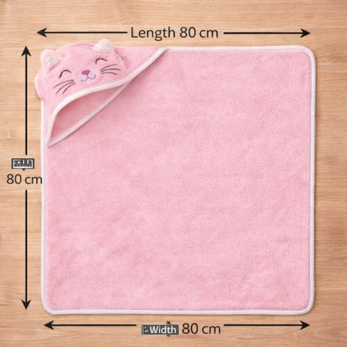 Image of First Kick Ultra Soft Hooded Baby Bath Towel, Premium Absorbent Quick Dry Newborn Towel, Gentle on Skin, Infant Bath Towel for 0-2 Years, Baby Boys & Girls, Large Size