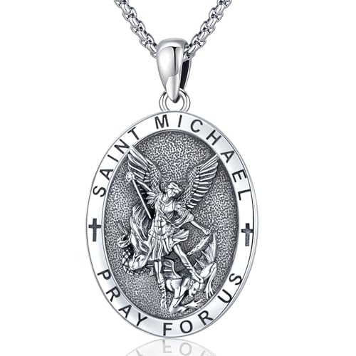 St Michael Necklace for Men Saint Michael Necklace Medal for Women