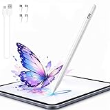 タッチペン スタイラスペン 2026新版 【全機種対応】超高精度 Type-C充電 極細 4つ交換用ペン先付き 誤ON/OFF防止/電量表示/傾き検知/二重磁気吸着機能対応 iPad用ペンシル 軽量 耐摩 耐久 iPad/iPhone/Android/スマホ/タブレット対応タッチペン (ホワイト)