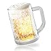 COBOPANDA Beer Mugs for Freezer, Double Wall Insulated Plastic Glasses,13 oz Clear Plastic Frozen Beer Mug with Handle, Perfect Ice Cup for Home Party 1Pack