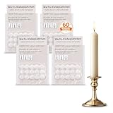 Wachsklebeplättchen 60er-Set – sichere Befestigung für Kerzen, wiederverwendbar und einfach anwendbar – verhindert Verrutschen auf allen Oberflächen – ideal für Advent, Hochzeit und Alltag