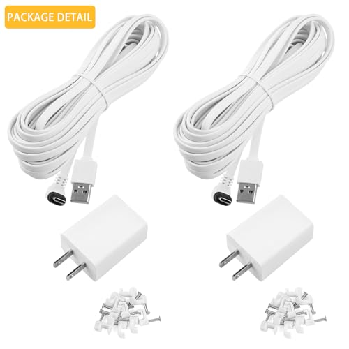 image for iTODOS 2 Pack 16.4ft/5m Charging Cable for Arlo Essential 2K Outdoor S