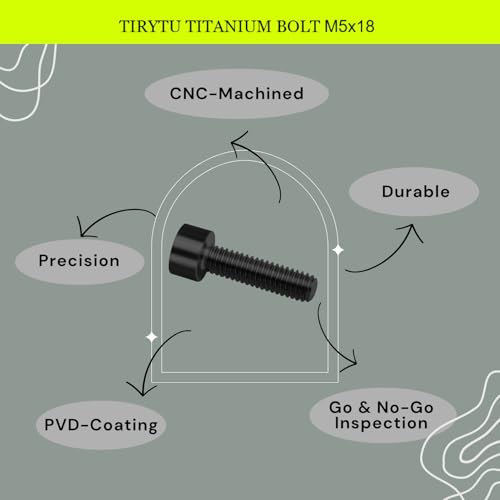 Image of M5x18 Titanium Bolts Socket Head Cap Screw, Black, 4PC